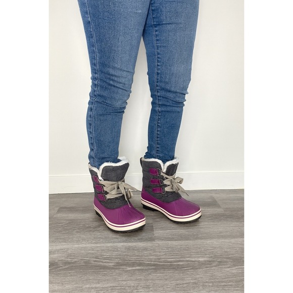Ozark Trail Purple Snow Boots‎ Winter Boots Faux Fur Lined Girls Size 6 - Picture 1 of 10